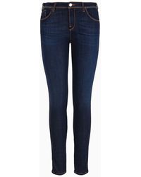 Emporio Armani - Jeans J28 Medium Waist Super Skinny Leg Aus Denim-lyocell - Lyst