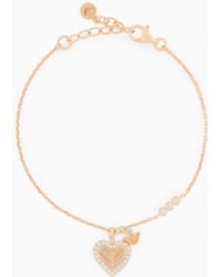 Emporio Armani - Rose-Tone Sterling Station Bracelet - Lyst