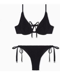 Emporio Armani - Lycra Smocked Triangle Bikini - Lyst