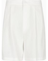 Emporio Armani - Bermudas Con Pinzas De Lino Puro - Lyst
