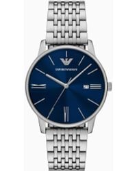 Emporio Armani - Reloj De Tres Manecillas De Acero Inoxidable Con Visualización De Fecha - Lyst