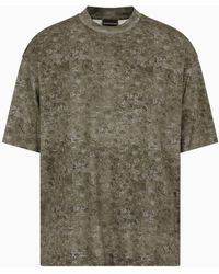 Emporio Armani - T-shirt Over Fit In Jersey Misto Lyocell Fantasia Camouflage Asv - Lyst