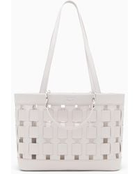 Emporio Armani - Shopping Bag Con Intreccio Largo E Pochette Rimovibile - Lyst