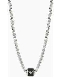 Emporio Armani - Black Marble Chain Necklace - Lyst