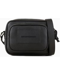Emporio Armani - Tumbled-leather Camera Case With Shoulder Strap - Lyst