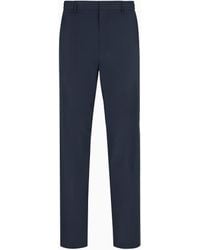 Emporio Armani - Pantalones De Nailon Elástico Con Cintura Elástica Por Detrás - Lyst