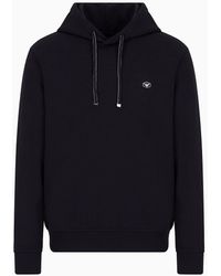 Emporio Armani - Hooded Sweatshirt With Micro Logo Patch - Lyst