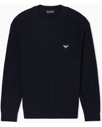 Emporio Armani - Half Fisherman's Rib Knit Jumper - Lyst