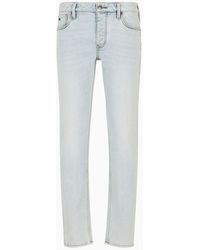 Emporio Armani - J75 Slim-fit Faded Denim Jeans - Lyst