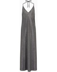 Emporio Armani - Lurex Fabric Long Beachwear Dress - Lyst