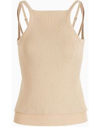 Emporio Armani - Sustainability Values Capsule Collection Viscose Blend Rib-knit Tank Top - Lyst