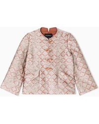 Emporio Armani - Jacquard Jacket With Irregular Motif - Lyst