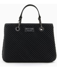 Emporio Armani - Small Nappa Leather-effect Embossed Myea Shopper Bag - Lyst