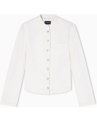 Emporio Armani - Garment-Dyed Lyocell And Linen Jacket - Lyst