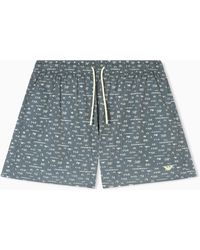 Emporio Armani - Swim Shorts With Small Logo Designs - Lyst