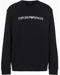 Emporio Armani - Modal-blend Sweatshirt With Logo Print - Lyst