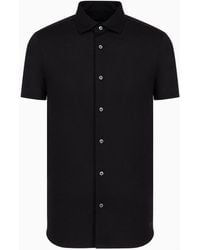 Emporio Armani - Asv Lyocell-blend Jersey Short-sleeved Shirt - Lyst