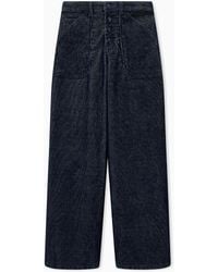 Emporio Armani - Wide-Leg Five-Pocket Trousers - Lyst