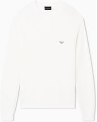 Emporio Armani - Half Fisherman's Rib Knit Jumper - Lyst