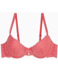 Emporio Armani - Asv Eternal Lace Recycled Lace Push-up Bra - Lyst