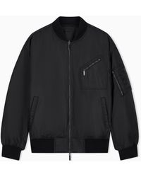 Emporio Armani - Blouson Jacket With Ribbed Trims And Zippered Sleeve Pocket - Lyst
