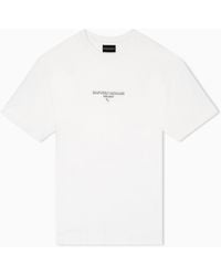 Emporio Armani - Lyocell Blend Jersey T-Shirt With 3D-Effect Logo - Lyst