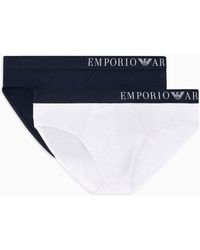 Emporio Armani - Asv Soft-touch Eco-viscose Two-pack Of Briefs - Lyst