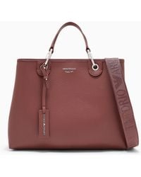 Emporio Armani - Shopping Bag With A Pebbled Texture And Dual Top Handles - Lyst