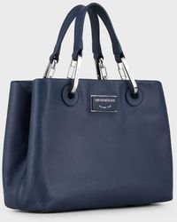 Emporio Armani Bolso Shopper Myea Bag Pequeño De Piel Ecológica - Azul