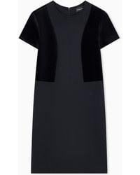 Emporio Armani - Double Jersey Dress With Chenille Tape Travel Essential - Lyst