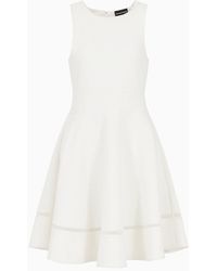 Emporio Armani - Vestido Acampanado De Punto Ottoman - Lyst