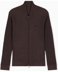 Emporio Armani - Embossed Two-Way Stretch Jersey Blouson - Lyst
