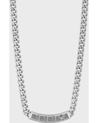 Emporio Armani Stainless Steel Chain Necklace - Blue