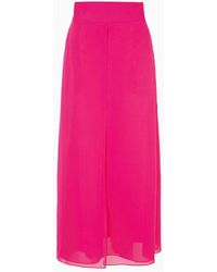 Emporio Armani - Panelled Georgette Long Skirt With Peplum - Lyst