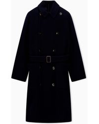 Emporio Armani - Double-Breasted Boiled Wool Coat Hong Kong Capsule Collection Collection - Lyst
