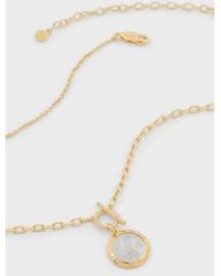 Emporio Armani Halskette Mit Weißem Perlmutt-anhänger - Natur