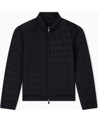 Emporio Armani - Doudoune Entièrement Zippée En Nylon Matelassé Avec Écusson Logo Aigle - Lyst
