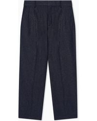Emporio Armani - Denim Capsule Collection Lyocell-Blend Trousers With Pleats - Lyst