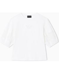 Emporio Armani - Supima Jersey T-Shirt With Mesh Insert - Lyst