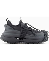 Emporio Armani - Nylon Sneakers With Scuba Details And Drawstring - Lyst