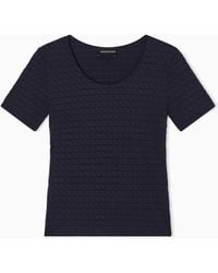Emporio Armani - Stretch Nylon Jersey Jumper With Jacquard Motif - Lyst