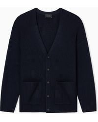 Emporio Armani - Cardigan Mit V-Ausschnitt Aus Einer Woll-Mischung - Lyst