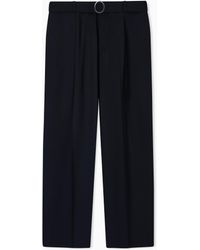 Emporio Armani - Trousers With Pleats And Belt - Lyst