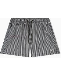 Emporio Armani - Striped Print Swim Shorts - Lyst