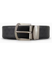 Emporio Armani - Reversible Leather Belt With All-Over Monogram - Lyst