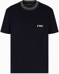 Emporio Armani - Asv Piqué T-Shirt With Super-Embossed Ea Embroidery - Lyst