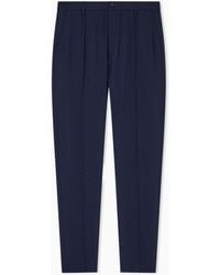 Emporio Armani - Pleated Technical Seersucker Fabric Trousers - Lyst