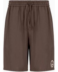 Emporio Armani - Bermudashorts Aus Modal Mit Kordelzug Und Print Der Peace Sonderkollektion - Lyst