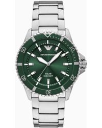 Emporio Armani - World Explorer Solar-Powered Three-Hand Stainless Steel Watch - Lyst