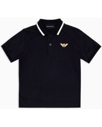 Emporio Armani - Asv Lyocell Blend Jersey Polo Shirt With Logo Embroidery - Lyst